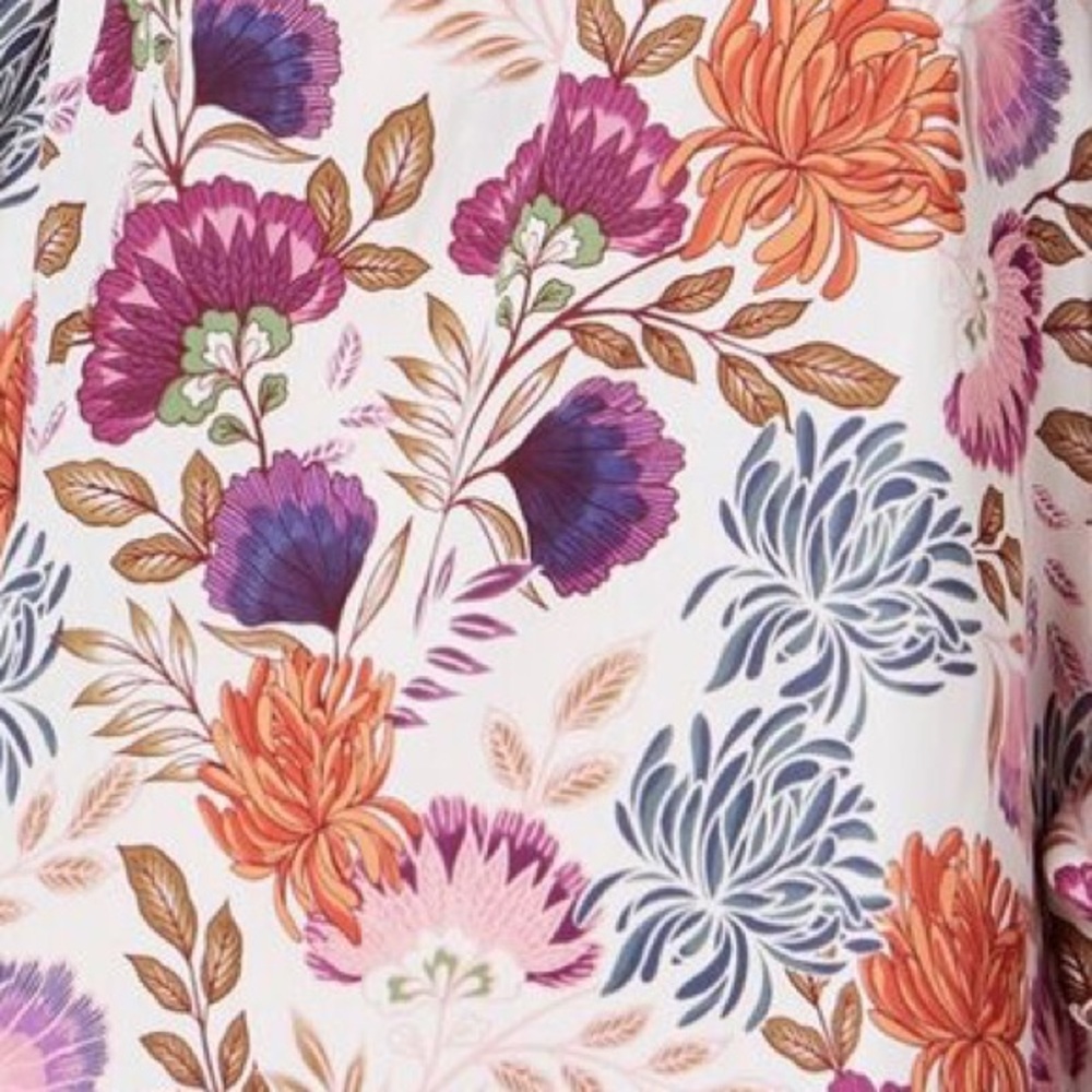 INC International Concepts Floral Off Shoulder Top Open Sleeve Boho Blouse Sz L - Picture 5 of 7